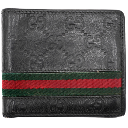 Cartera Gucci Bifold Wallet Signature Web Black