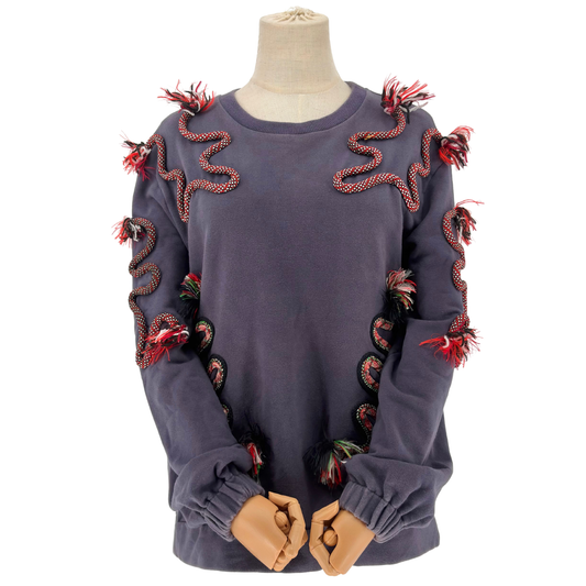 Sudadera Stella McCartney Snake Bordado Azul Marino
