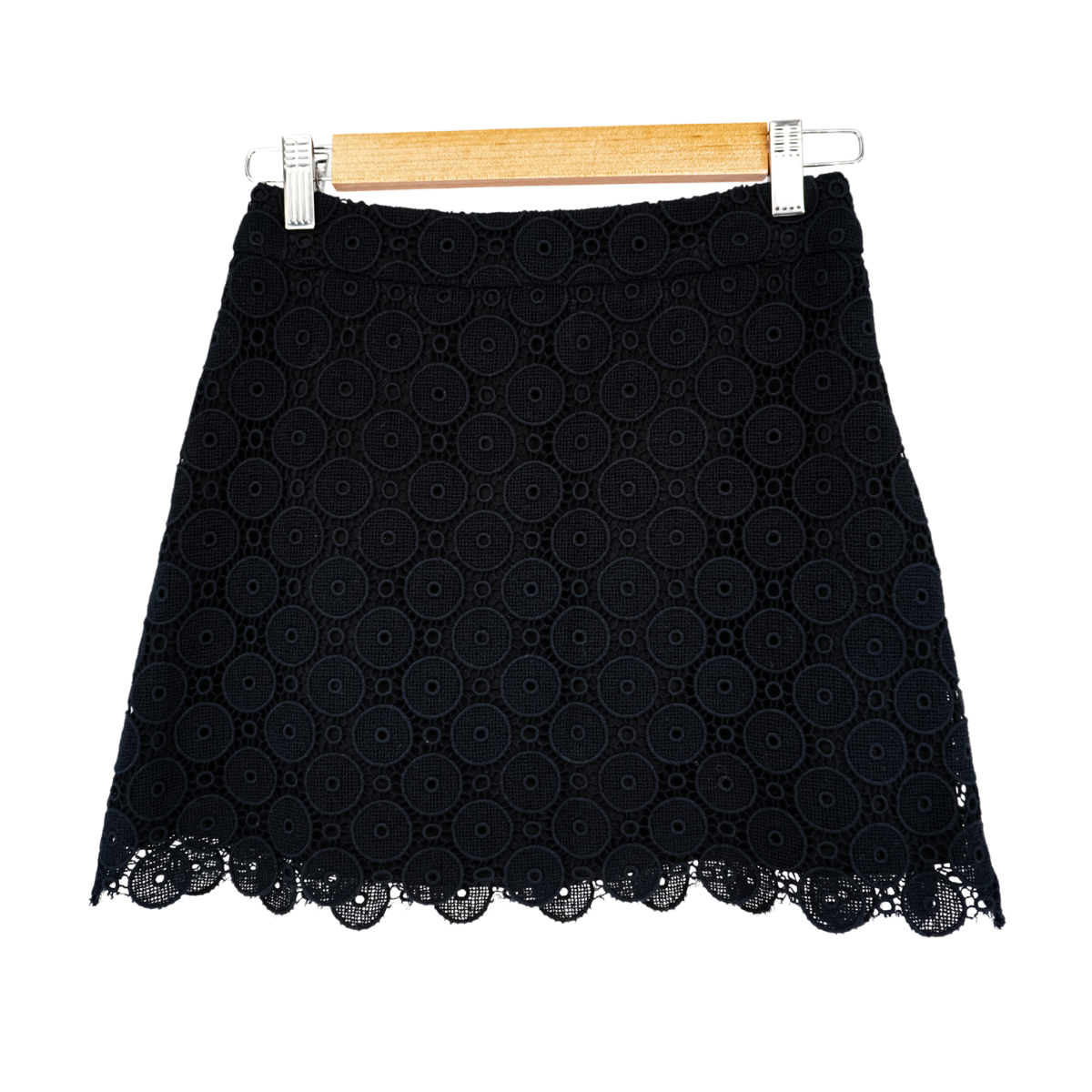 Falda Mini Miu Miu de Encaje Guipur con Círculos