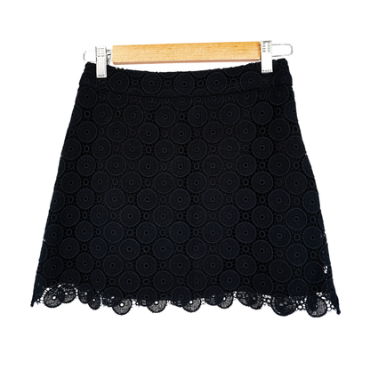 Falda Mini Miu Miu de Encaje Guipur con Círculos