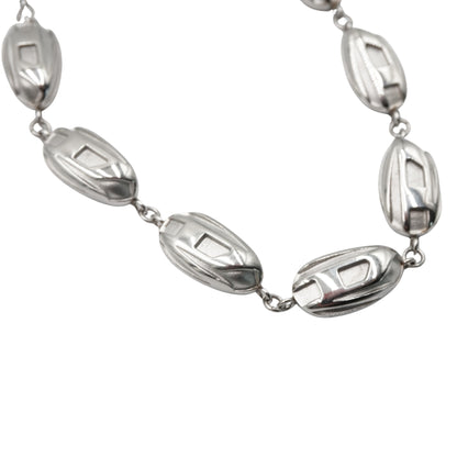 Collar Diesel Sculptural Metal Link Silver