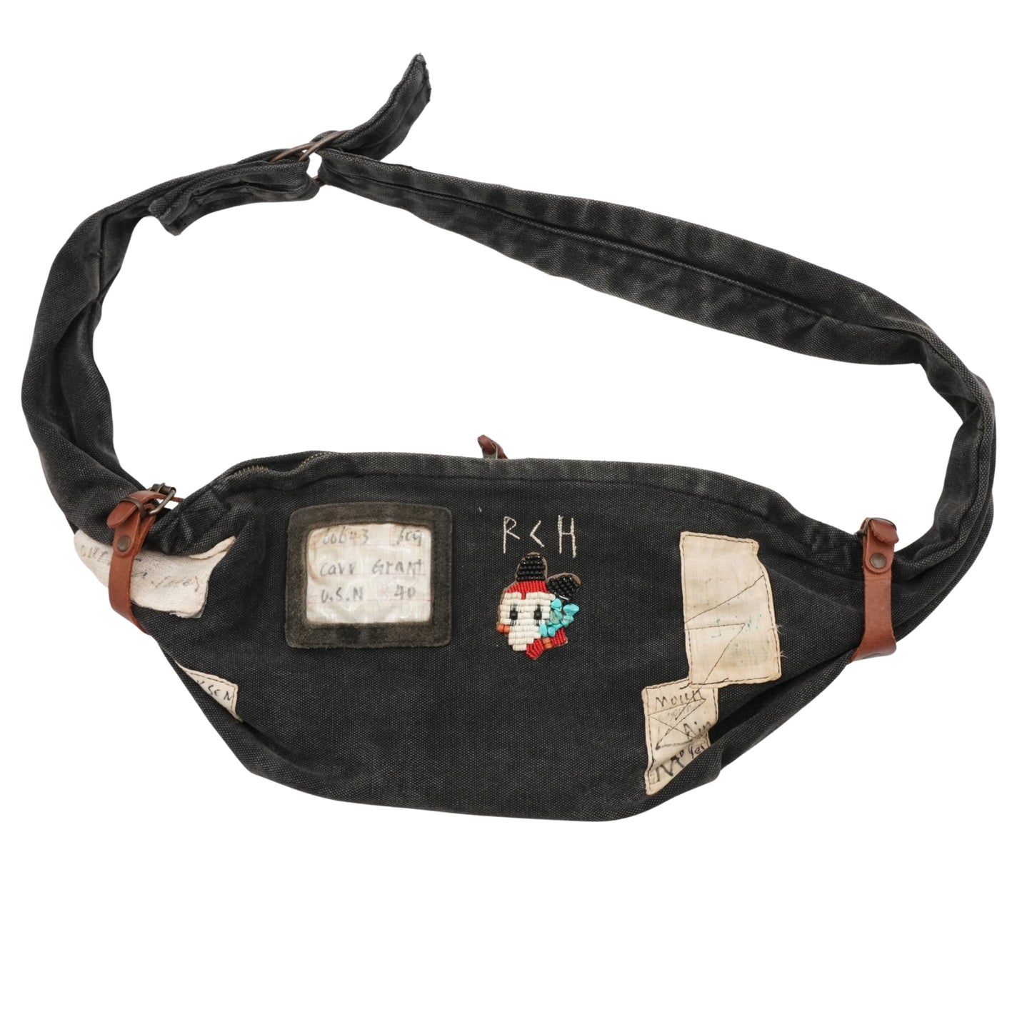 Kapital Bolsa Bandolera Con Parches Gris Oscuro