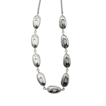 Collar Diesel Sculptural Metal Link Silver