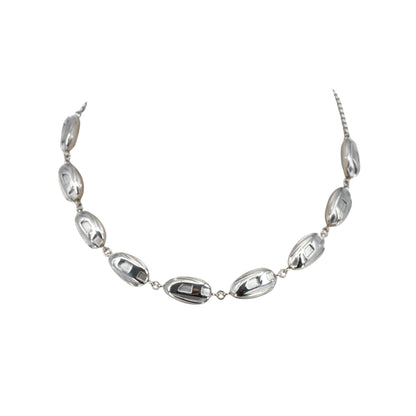 Collar Diesel Sculptural Metal Link Silver