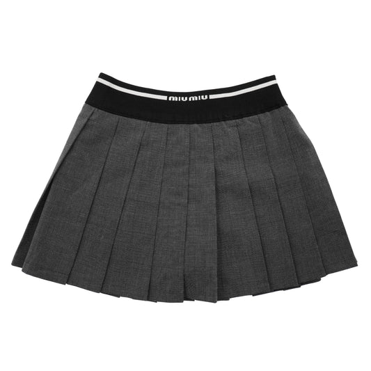 Falda Miu Miu Plisada Gris