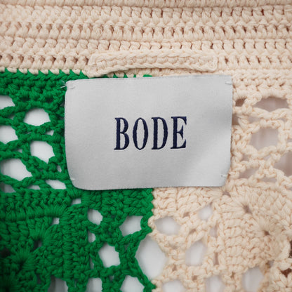 Camisa Bode Duotone Crochet Overshirt Green