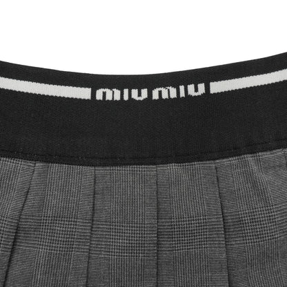 Falda Miu Miu Plisada Gris