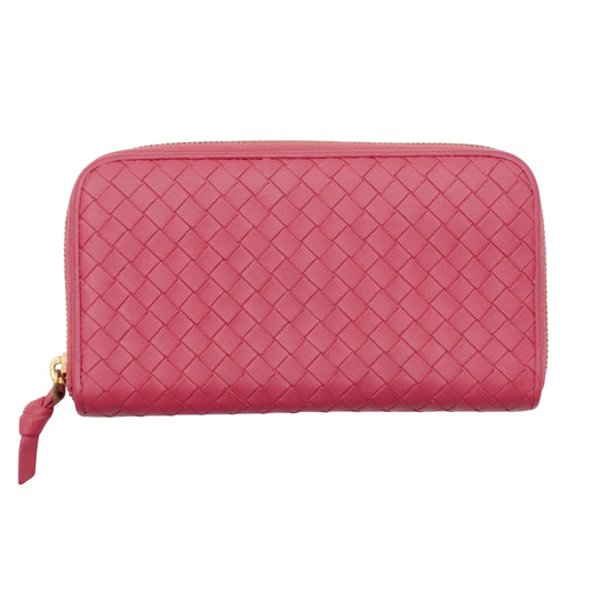 Cartera Bottega Veneta Intrecciato Zip Around Long Pink