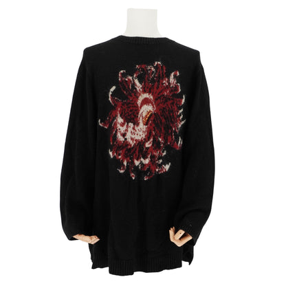 Yohji Yamamoto Suéter Flowers and Boys Chrysanthemum Knit Black