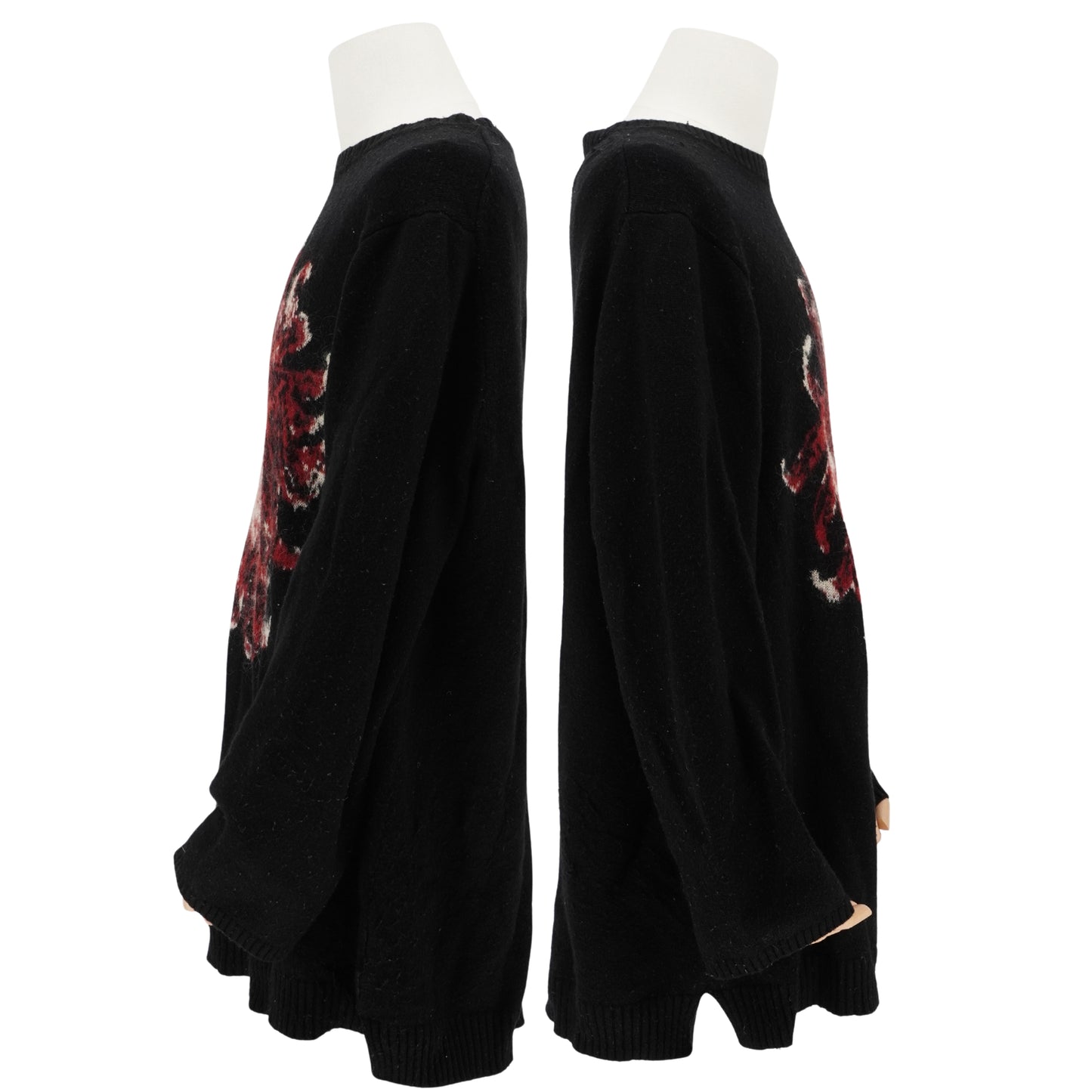 Yohji Yamamoto Suéter Flowers and Boys Chrysanthemum Knit Black