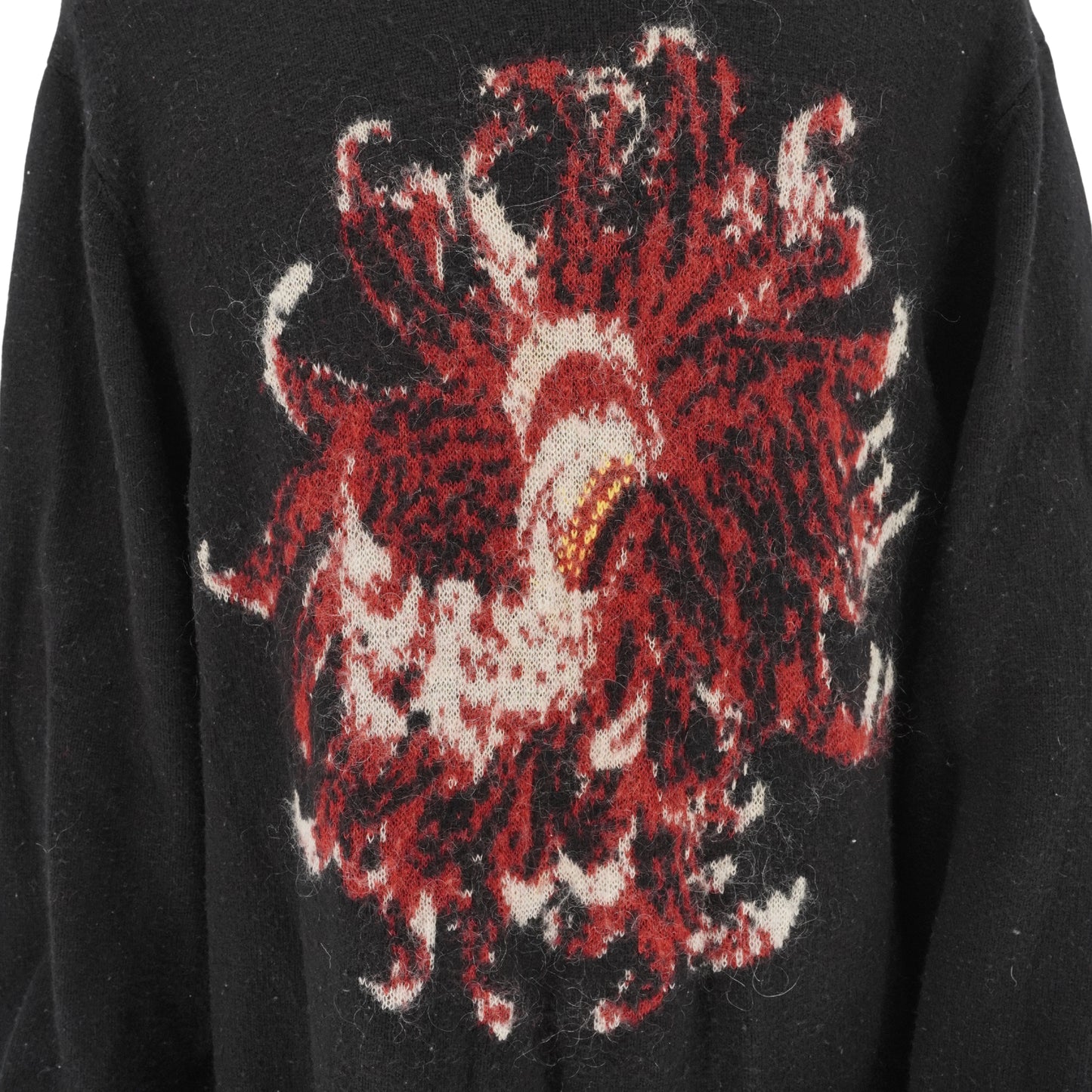 Yohji Yamamoto Suéter Flowers and Boys Chrysanthemum Knit Black