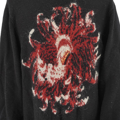 Yohji Yamamoto Suéter Flowers and Boys Chrysanthemum Knit Black