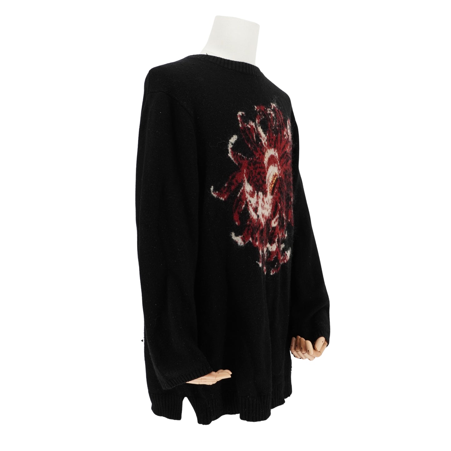 Yohji Yamamoto Suéter Flowers and Boys Chrysanthemum Knit Black