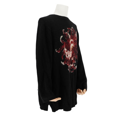 Yohji Yamamoto Suéter Flowers and Boys Chrysanthemum Knit Black