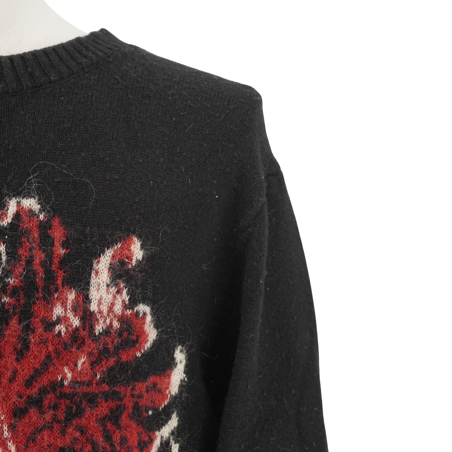 Yohji Yamamoto Suéter Flowers and Boys Chrysanthemum Knit Black