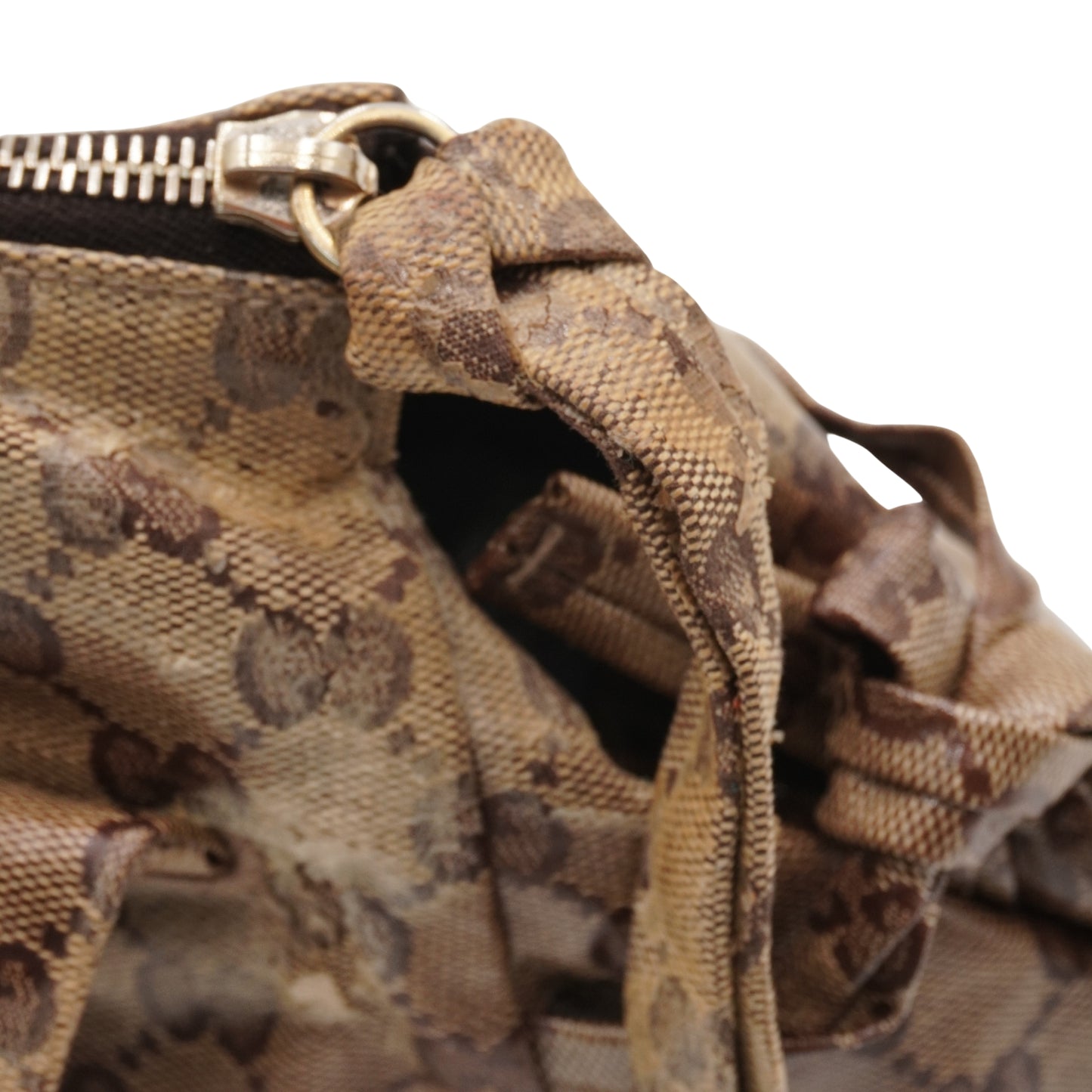 Bolsa Gucci Vintage Canvas Leather