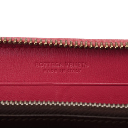 Cartera Bottega Veneta Intrecciato Zip Around Long Pink