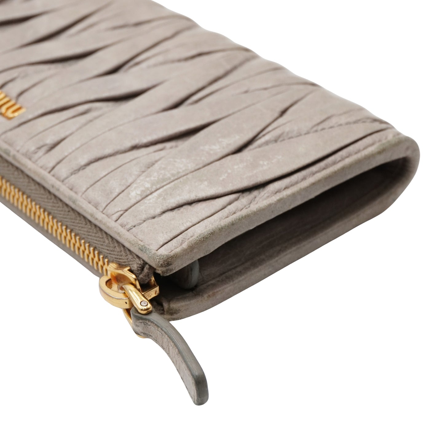 Cartera Miu Miu Plisada Gris