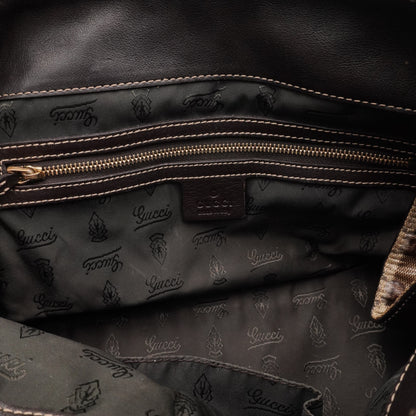 Bolsa Gucci Vintage Canvas Leather