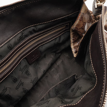 Bolsa Gucci Vintage Canvas Leather