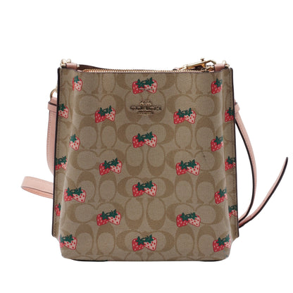 Bolsa Coach Bucket Leather Fresas