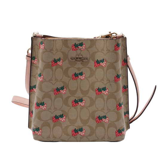 Bolsa Coach Bucket Leather Fresas