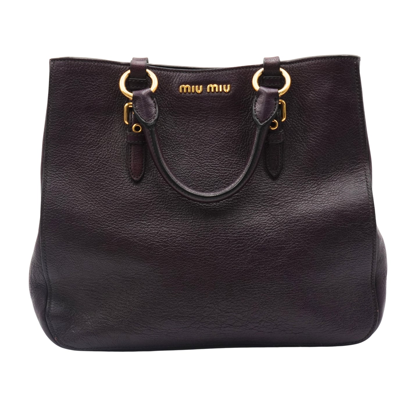 Bolsa Miu Miu Leather Tote Purple