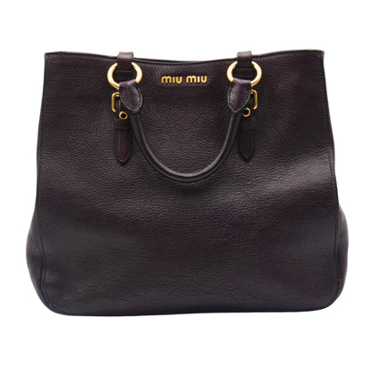 Bolsa Miu Miu Leather Tote Purple
