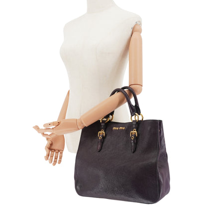 Bolsa Miu Miu Leather Tote Purple