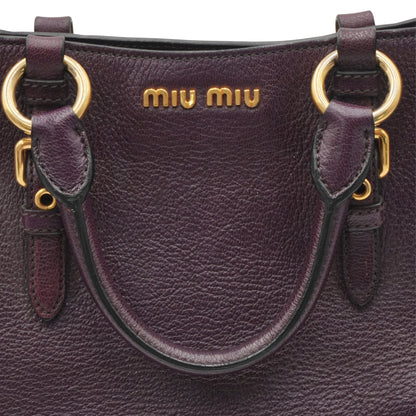 Bolsa Miu Miu Leather Tote Purple