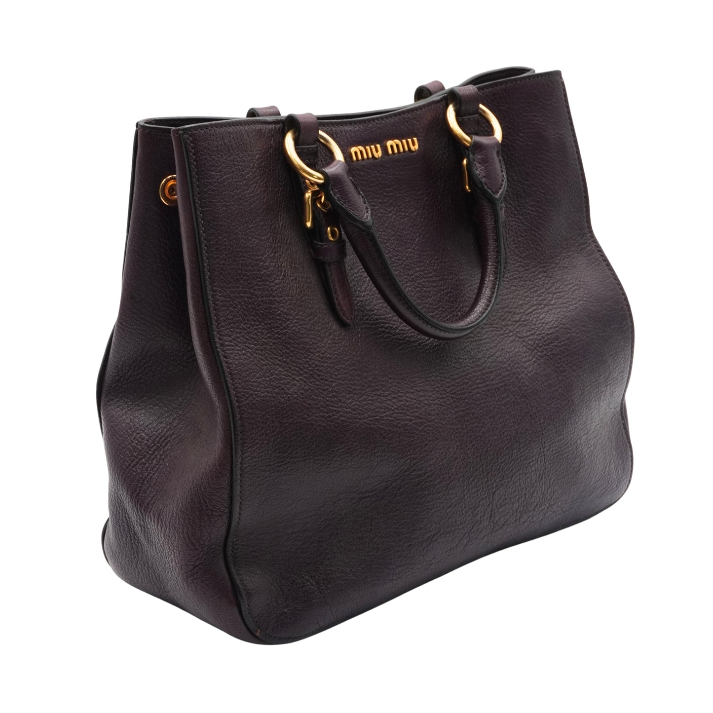 Bolsa Miu Miu Leather Tote Purple