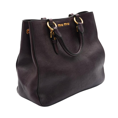 Bolsa Miu Miu Leather Tote Purple