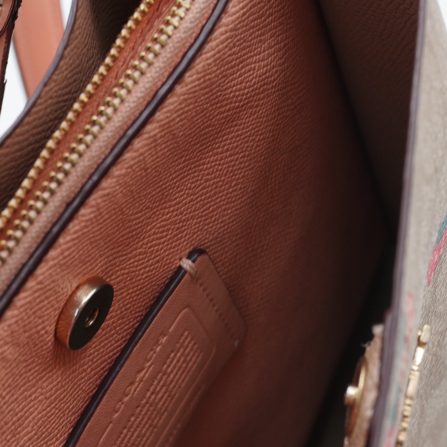 Bolsa Coach Bucket Leather Fresas