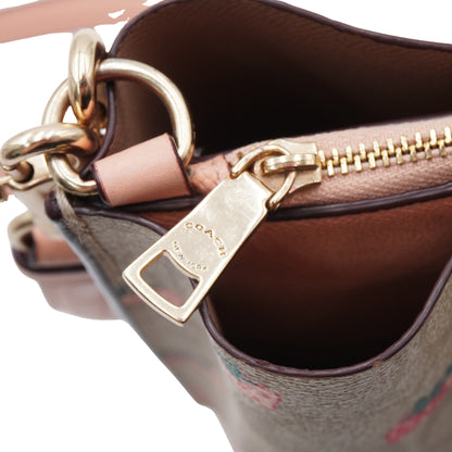 Bolsa Coach Bucket Leather Fresas