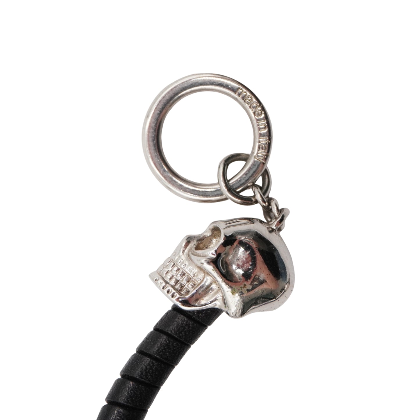Pulsera Alexander Mcqueen Calavera Tbar Plateado 21 Cm