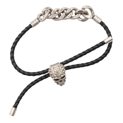 Pulsera Alexander McQueen Twin Skull Braided Leather