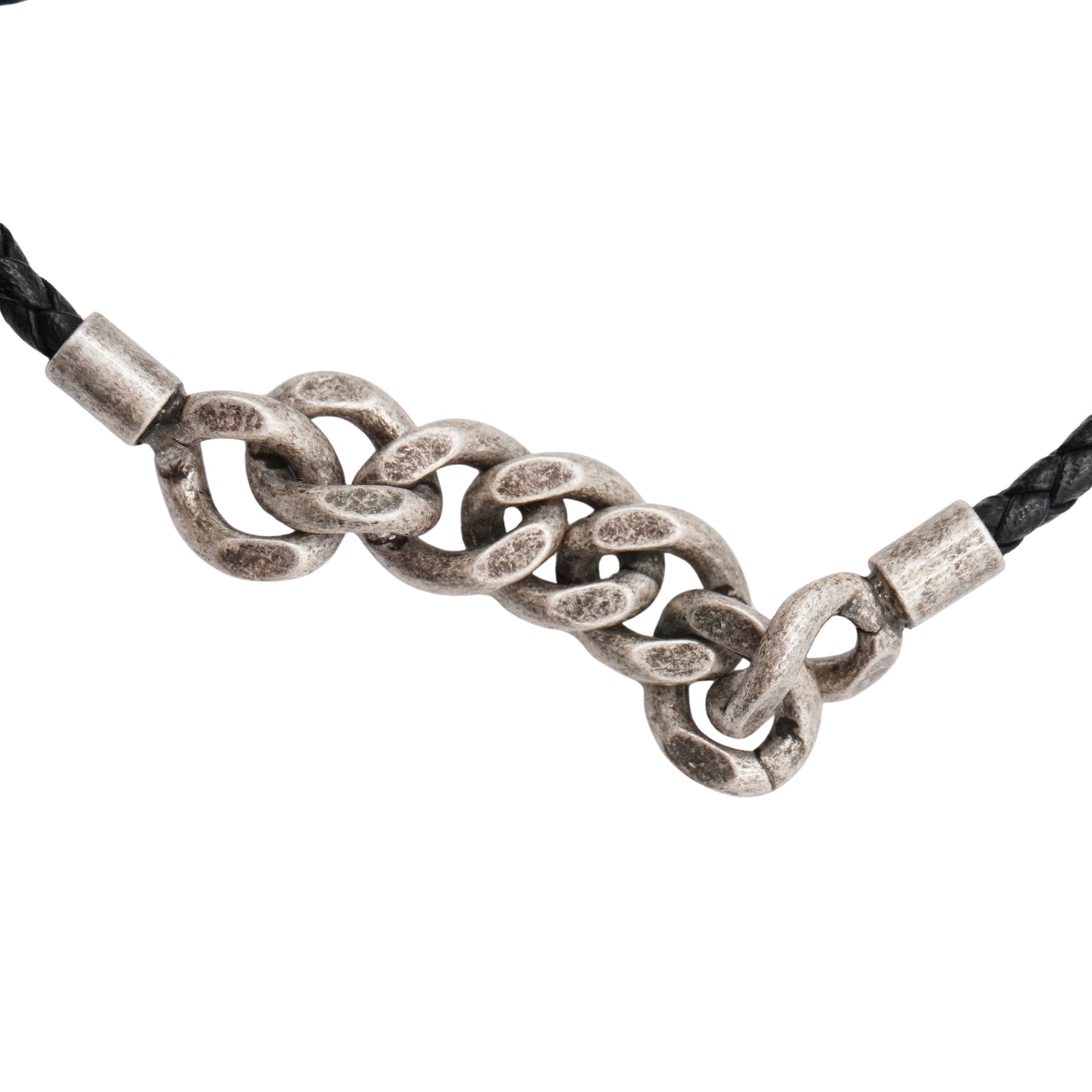 Pulsera Alexander McQueen Twin Skull Braided Leather