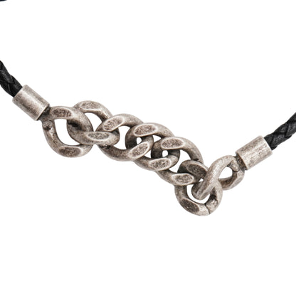 Pulsera Alexander McQueen Twin Skull Braided Leather