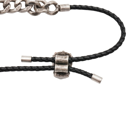 Pulsera Alexander McQueen Twin Skull Braided Leather