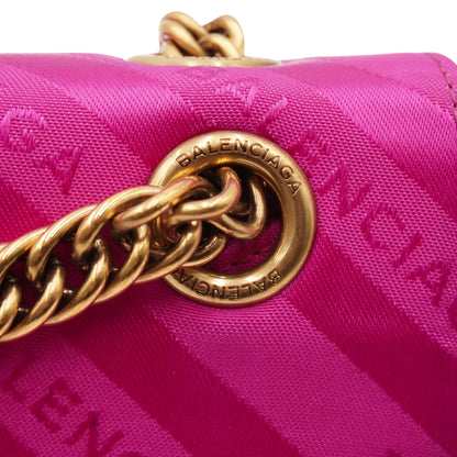 Bolsa Balenciaga Satin Jacquard BB S Round Chain Rosa