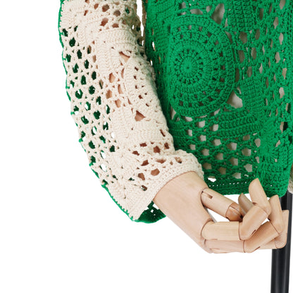 Camisa Bode Duotone Crochet Overshirt Green