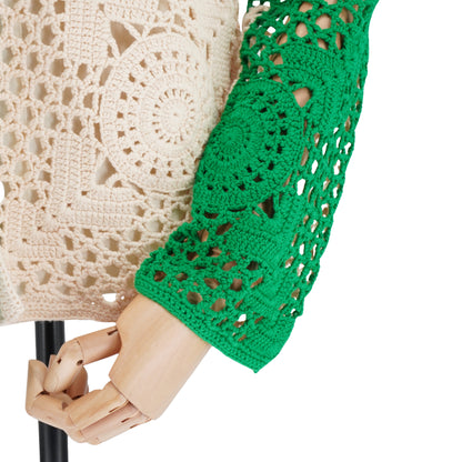 Camisa Bode Duotone Crochet Overshirt Green