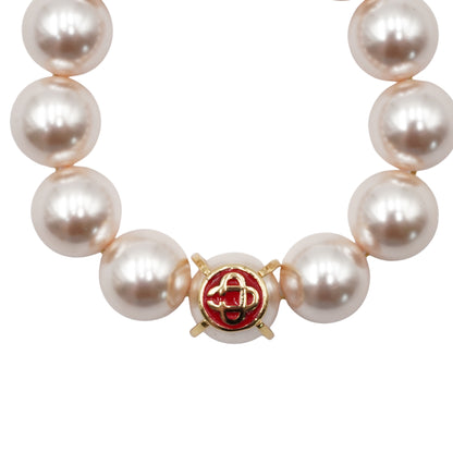 Bracelet Casablanca Pearl Red Enamel Logo