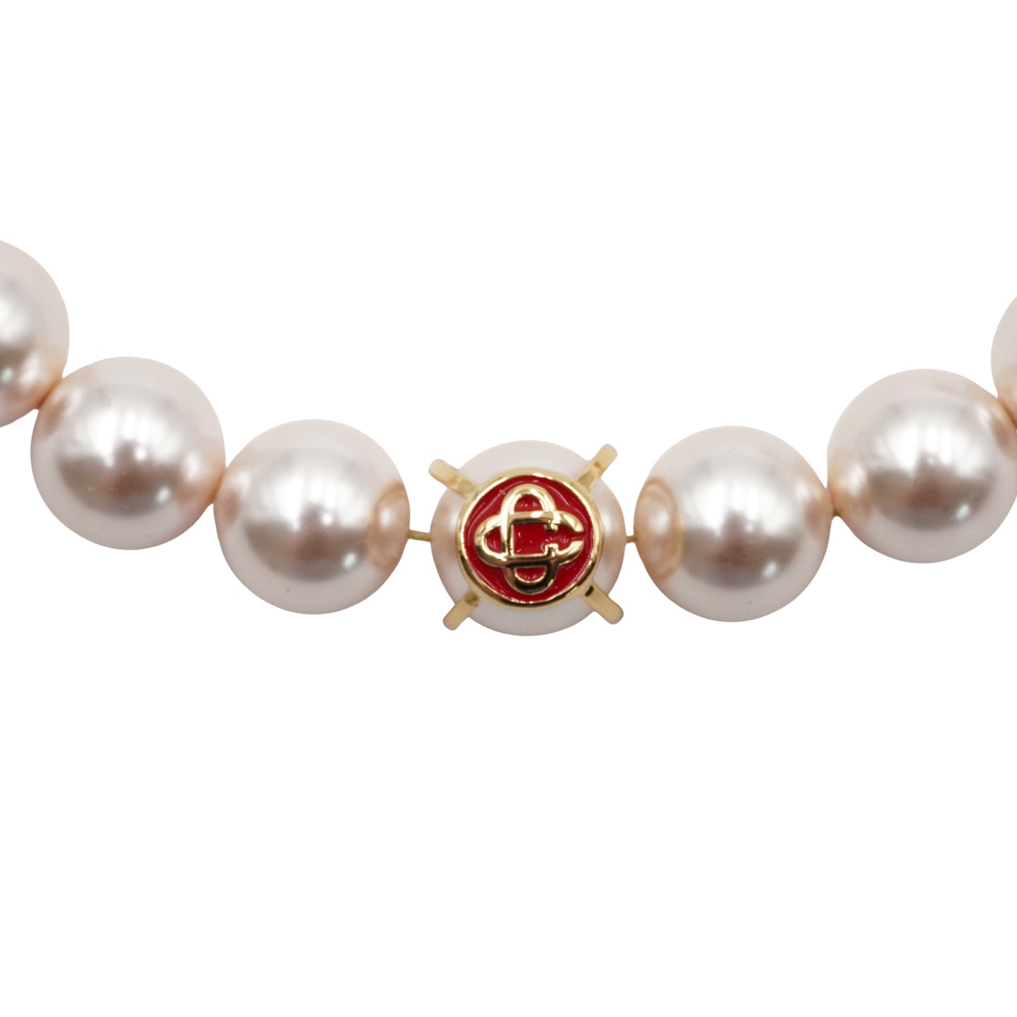 Bracelet Casablanca Pearl Red Enamel Logo