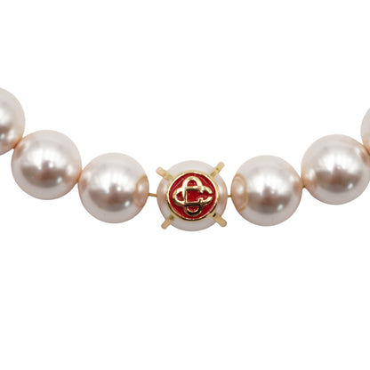 Bracelet Casablanca Pearl Red Enamel Logo