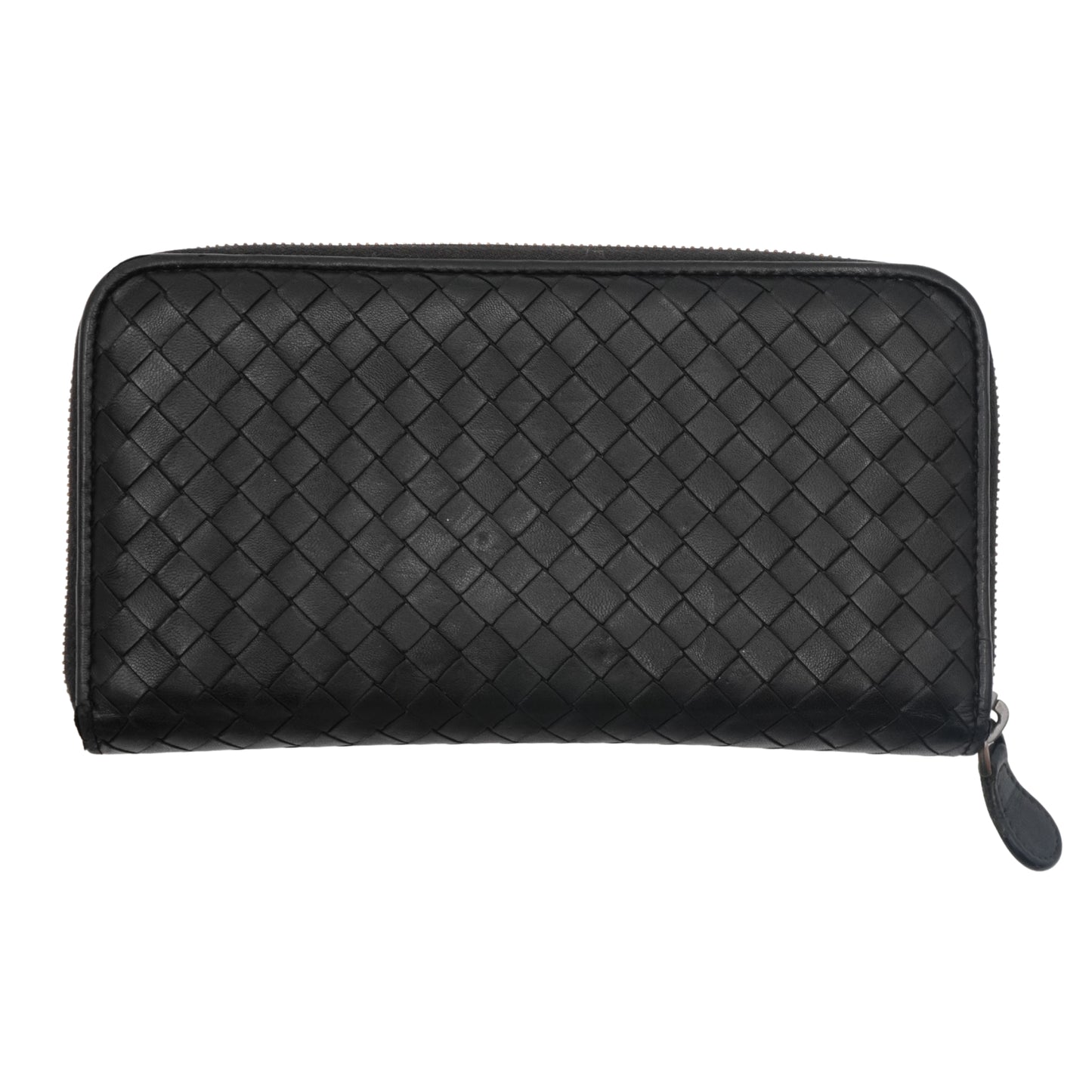 Cartera Bottega Veneta Intrecciato Zip Around Black