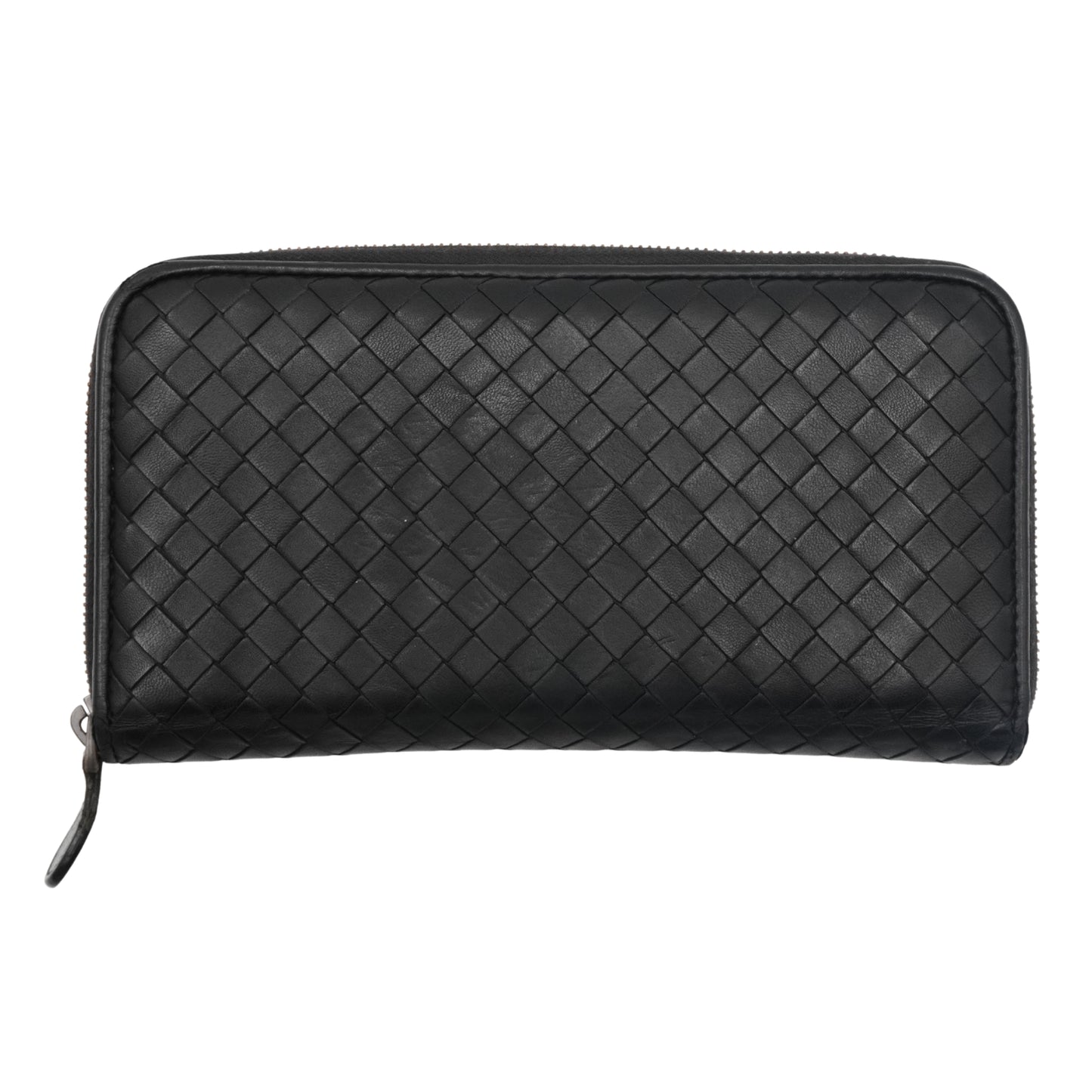 Cartera Bottega Veneta Intrecciato Zip Around Black