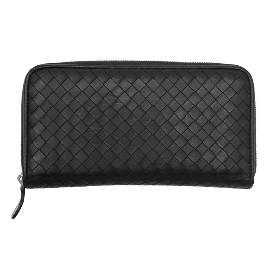 Cartera Bottega Veneta Intrecciato Zip Around Black