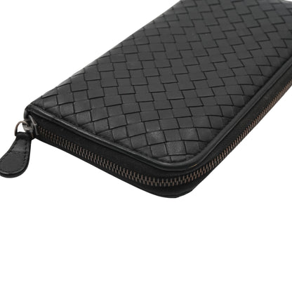 Cartera Bottega Veneta Intrecciato Zip Around Black