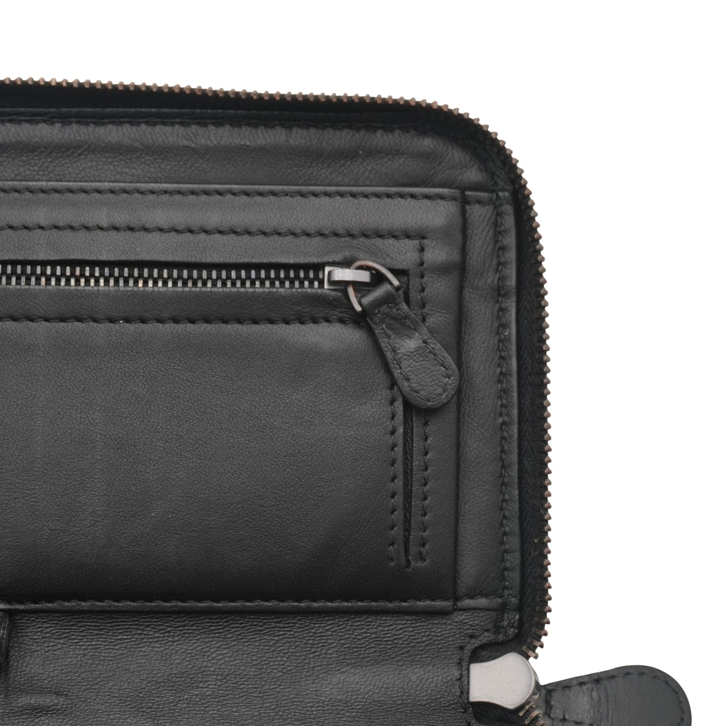 Cartera Bottega Veneta Intrecciato Zip Around Black